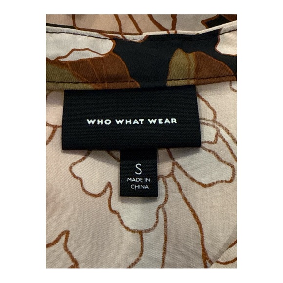 Who What Wear Women's Floral Print Short Puff Sleeve Tiered Babydoll Dress Small - Picture 10 of 11